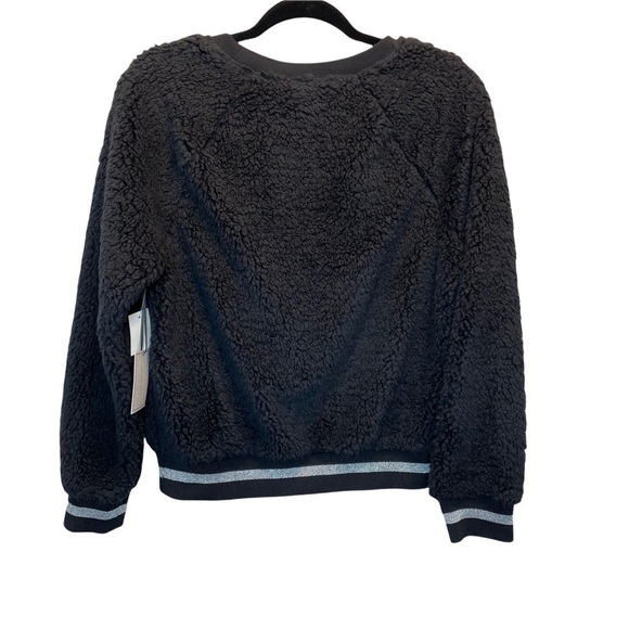 1. State Teddy long Sleeve Crewneck Pullover Rich Black and Silver Medium New - Picture 7 of 7